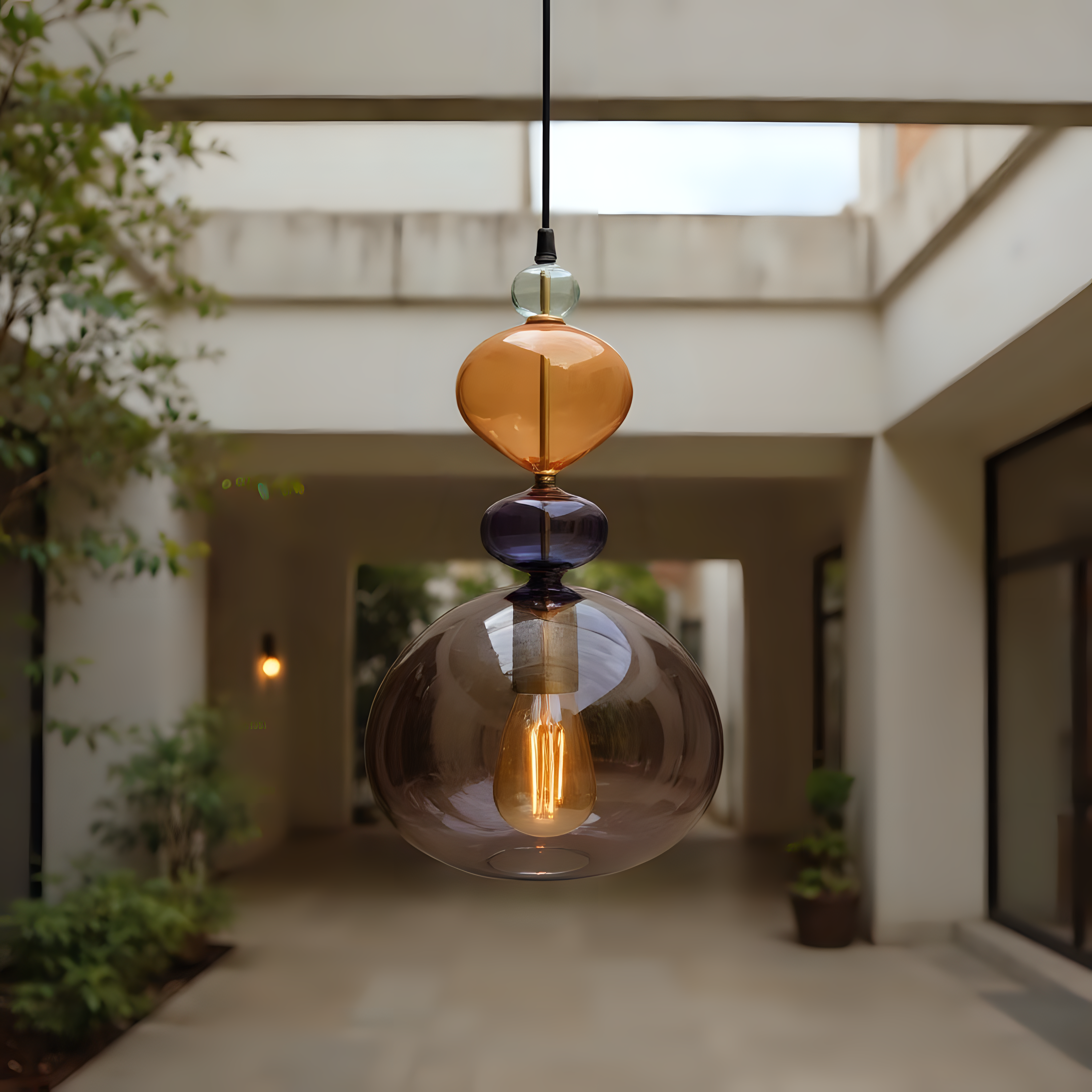 Hand Blown Glass Pendant Light